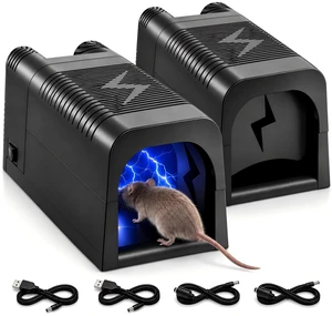 2 Pack Rat Trap Zapper Electric Mice Trap with Anti-Escape Door,Rechargeable Electronic Mouse Trap Indoor for Home,Reusable Rodent Zapper Shock Killer for Kitchen, Attic, Garage, Warehouse 2 Pack Rat Trap Zapper Electric Mice Trap with Anti-Escape Door,Rechargeable Electronic Mouse Trap Indoor for Home,Reusable Rodent Zapper Shock Killer for Kitchen, Attic, Garage, Warehouse