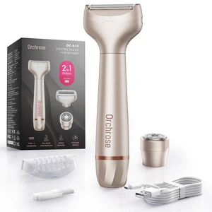 Electric Razor for Women Rechargeable: 2-in-1 Electric Shaver for Face Legs Underarms Bikini Area - Facial Hair Remover with Smooth Shaving - Travel Lock Design (Champagne Gold) Electric Razor for Women Rechargeable: 2-in-1 Electric Shaver for Face Legs Underarms Bikini Area - Facial Hair Remover with Smooth Shaving - Travel Lock Design (Champagne Gold)