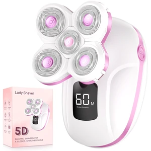 Electric Razors for Women Legs, Painless Lady Shaver for Sensitive Pink | Rechargeable Rotary Shaver for Legs Bikini Hair Removal, Wet/Dry Body Razor, Cordless Womens Trimmer for Grooming Electric Razors for Women Legs, Painless Lady Shaver for Sensitive Pink | Rechargeable Rotary Shaver for Legs Bikini Hair Removal, Wet/Dry Body Razor, Cordless Womens Trimmer for Grooming