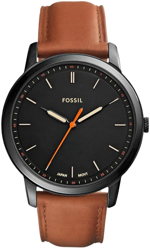 Men's Minimalist Quartz Stainless Steel and Black Leather Three-Hand Watch for Men, Color: Black, Luggage Men's Minimalist Quartz Stainless Steel and Black Leather Three-Hand Watch for Men, Color: Black, Luggage