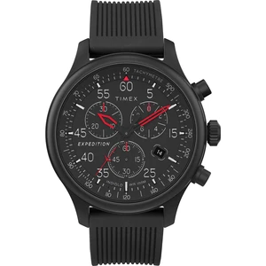 Mens Expedition Field Chrono 43mm Watch Black Case & Dial with Black Silicone Strap Mens Expedition Field Chrono 43mm Watch Black Case & Dial with Black Silicone Strap