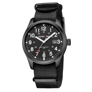 Men's Nylon Slip-Thru Strap Watch with Military Time Easy Read Dial Glowing Hands in Black Men's Nylon Slip-Thru Strap Watch with Military Time Easy Read Dial Glowing Hands in Black