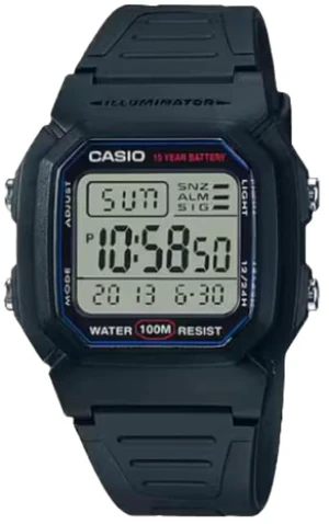 W800H Series | Unisex Digital Watch | Black | 100 Meter Water Resistance | LED Backlight | 1/100 SEC Stopwatch | Dual Time | Multi-Function Alarm | Full Auto Calendar | 10 Year Battery W800H Series | Unisex Digital Watch | Black | 100 Meter Water Resistance | LED Backlight | 1/100 SEC Stopwatch | Dual Time | Multi-Function Alarm | Full Auto Calendar | 10 Year Battery
