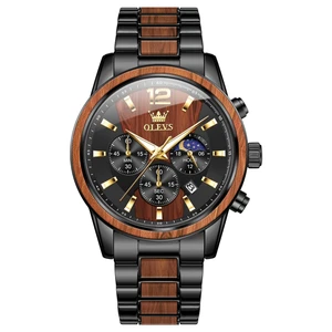 Watches for Men Wood Luxury Dress Chronograph Wirst Watches 42MM Large Dial Stainless Steel Waterproof Analog Quartz Relic Vintage Unique Men Gift Watches for Men Wood Luxury Dress Chronograph Wirst Watches 42MM Large Dial Stainless Steel Waterproof Analog Quartz Relic Vintage Unique Men Gift