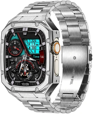 Stainless Steel Watch Band with Case Compatible with Apple Watch Ultra 49mm | Rugged Metal Strap with Cover for iWatch, Ultra 4/3/2/1 49mm, Luxury Protective Bracelet for Men. Silver Stainless Steel Watch Band with Case Compatible with Apple Watch Ultra 49mm | Rugged Metal Strap with Cover for iWatch, Ultra 4/3/2/1 49mm, Luxury Protective Bracelet for Men. Silver