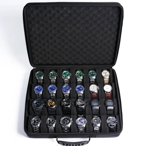 24 slots Watch case, hard watch storage organizer box, travel case with anti-move pillow fit large and small size 24 slots Watch case, hard watch storage organizer box, travel case with anti-move pillow fit large and small size