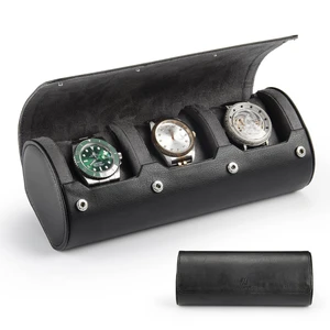 Watch Roll Travel Case for Men, 3-Slot Watch Display Organizer Box | Portable Shockproof Storage Holder Fits Wrist & Smart Watches up to 50mm, Black PU leather, Ideal Gift for Watch Collectors Watch Roll Travel Case for Men, 3-Slot Watch Display Organizer Box | Portable Shockproof Storage Holder Fits Wrist & Smart Watches up to 50mm, Black PU leather, Ideal Gift for Watch Collectors
