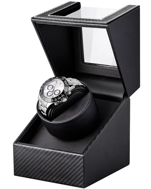 Watch Winder for Automatic Watches: Automatic Single Watch Winder Box | Japanese Quiet Motor, Anti-Magnetic Design, USB-C or Battery Power, Adjustable Pillow, Black Carbon Fiber, Gift for Men Watch Winder for Automatic Watches: Automatic Single Watch Winder Box | Japanese Quiet Motor, Anti-Magnetic Design, USB-C or Battery Power, Adjustable Pillow, Black Carbon Fiber, Gift for Men
