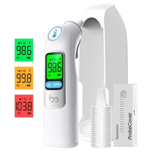 Infrared Ear Thermometer for Adults & Kids, with Storage Case | Highly Accurate, 1s Fast Reading, 30 Memory Recall, 3-Color Fever Alarm, with 21 Disposable Probe Covers & Storage Case Infrared Ear Thermometer for Adults & Kids, with Storage Case | Highly Accurate, 1s Fast Reading, 30 Memory Recall, 3-Color Fever Alarm, with 21 Disposable Probe Covers & Storage Case
