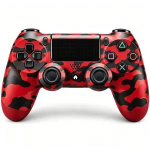 DualShock 4 Wireless Controller for PlayStation 4, Bluetooth Gamepad with Dual Vibration, Touch Pad, 3.5mm Audio Jack, Six-Axis Motion Sensor for PS4/Slim/Pro Console (Camouflage Red) DualShock 4 Wireless Controller for PlayStation 4, Bluetooth Gamepad with Dual Vibration, Touch Pad, 3.5mm Audio Jack, Six-Axis Motion Sensor for PS4/Slim/Pro Console (Camouflage Red)
