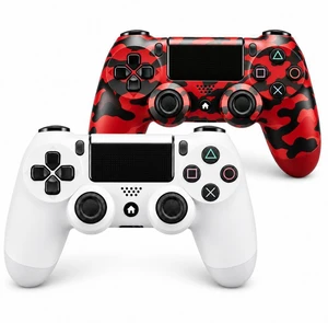 DualShock 4 Wireless Controller for PlayStation 4, Bluetooth Gamepad with Dual Vibration, Touch Pad, 3.5mm Audio Jack, Six-Axis Motion Sensor for PS4/Slim/Pro Console (White + Camouflage Red) DualShock 4 Wireless Controller for PlayStation 4, Bluetooth Gamepad with Dual Vibration, Touch Pad, 3.5mm Audio Jack, Six-Axis Motion Sensor for PS4/Slim/Pro Console (White + Camouflage Red)