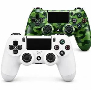 DualShock 4 Wireless Controller for PlayStation 4, Bluetooth Gamepad with Dual Vibration, Touch Pad, 3.5mm Audio Jack, Six-Axis Motion Sensor for PS4/Slim/Pro Console (White + Camouflage Green) DualShock 4 Wireless Controller for PlayStation 4, Bluetooth Gamepad with Dual Vibration, Touch Pad, 3.5mm Audio Jack, Six-Axis Motion Sensor for PS4/Slim/Pro Console (White + Camouflage Green)