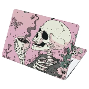 Universal Laptop Skin Sticker with 2 Wrist Pad Decals, 3-Piece Removable Vinyl Laptop Cover, Pink Skull Coffee Waterproof Anti-Scratch, Easy-Trim Fit for 13.3" 14" 15.6" Laptops Universal Laptop Skin Sticker with 2 Wrist Pad Decals, 3-Piece Removable Vinyl Laptop Cover, Pink Skull Coffee Waterproof Anti-Scratch, Easy-Trim Fit for 13.3" 14" 15.6" Laptops