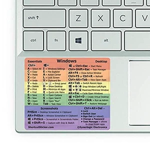 Pride Windows PC Reference Keyboard Shortcut Sticker - Laminated Vinyl, No-Residue Adhesive, for Any 14" and Smaller PC Laptop or Desktop (5-Pack) Pride Windows PC Reference Keyboard Shortcut Sticker - Laminated Vinyl, No-Residue Adhesive, for Any 14" and Smaller PC Laptop or Desktop (5-Pack)