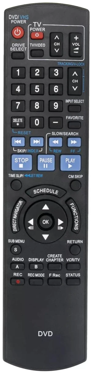 N2QAYB000197 Replacement Remote Control for Panasonic DVD Recorder VCR No programming or pairing needed, Replace Remote Compatible Models DMR-EZ48 DMR-EZ485 DMR-EZ48V N2QAYB000197 Replacement Remote Control for Panasonic DVD Recorder VCR No programming or pairing needed, Replace Remote Compatible Models DMR-EZ48 DMR-EZ485 DMR-EZ48V
