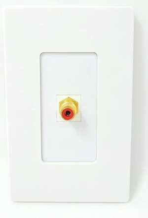 1 RCA Red for Subwoofer Audio Port Wall Plate Screwless Decorative - White 1 RCA Red for Subwoofer Audio Port Wall Plate Screwless Decorative - White
