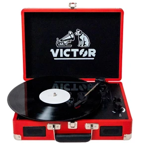 VSRP-800-RD Turntable, Bluetooth, Portable Metro 3-Speed Portable Suitcase Turntable Record Player - Dual Bluetooth in & Out & Built-In Stereo Speakers VSRP-800-RD Turntable, Bluetooth, Portable Metro 3-Speed Portable Suitcase Turntable Record Player - Dual Bluetooth in & Out & Built-In Stereo Speakers