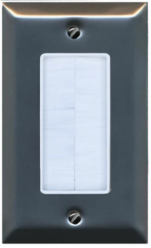 1 Gang Brush Plate Pass Through Decorative Stainless Steel Wall Plate 1 Gang Brush Plate Pass Through Decorative Stainless Steel Wall Plate
