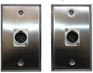 (2) Two XLR Single Wall Plates w/NEUTRIK NC3MD-L-1 Male 3 Pin (Stainless Steel) (2) Two XLR Single Wall Plates w/NEUTRIK NC3MD-L-1 Male 3 Pin (Stainless Steel)