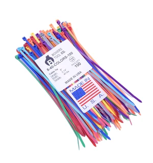 Multi Color Zip Cable Ties 8" 40lbs 100pc Made in USA Nylon Wire Tie Wraps Multi Color Zip Cable Ties 8" 40lbs 100pc Made in USA Nylon Wire Tie Wraps