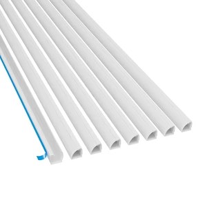 Quarter Round Cable Raceway, Self-Adhesive Baseboard Molding Alternative, Corner Cord Cover, Paintable Self-Adhesive Wire Hider - 8X 0.87 (W) x 0.87" (H) x 60" Lengths (40' Pack) Quarter Round Cable Raceway, Self-Adhesive Baseboard Molding Alternative, Corner Cord Cover, Paintable Self-Adhesive Wire Hider - 8X 0.87 (W) x 0.87" (H) x 60" Lengths (40' Pack)