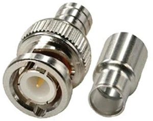 100 Pack Lot - RG59 2pc Coax Coaxial BNC Crimp On Male Connector Plug Ends CCTV 100 Pack Lot - RG59 2pc Coax Coaxial BNC Crimp On Male Connector Plug Ends CCTV