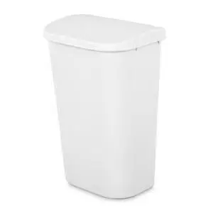 11.3 Gallon D Shape Flat Side Lift Top Lid Wastebasket Trash Can for Kitchen, Home Office, and Garage, or Workspace, White (12 Pack) 11.3 Gallon D Shape Flat Side Lift Top Lid Wastebasket Trash Can for Kitchen, Home Office, and Garage, or Workspace, White (12 Pack)