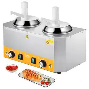 Electric Cheese Dispenser with Pumps, 2.4x2 L Commercial Hot Fudge Warmer, Plastic Double Pumps Dispenser, 86-230 Temp Adjustable Nacho Cheese Sauce Warmer, for Hot Fudge Cheese Caramel Electric Cheese Dispenser with Pumps, 2.4x2 L Commercial Hot Fudge Warmer, Plastic Double Pumps Dispenser, 86-230 Temp Adjustable Nacho Cheese Sauce Warmer, for Hot Fudge Cheese Caramel