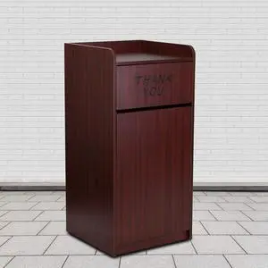 Wood Tray Top Receptacle in Mahogany Wood Tray Top Receptacle in Mahogany