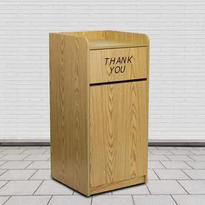 Wood Tray Top Receptacle in Oak Wood Tray Top Receptacle in Oak