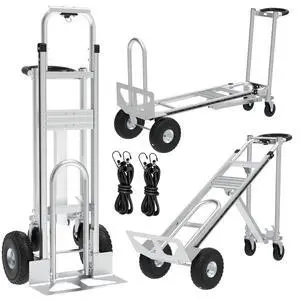 Aluminum Convertible Hand Truck, 800lbs 3 in 1 Folding Dolly Cart Lightweight Frame,Heavy Duty Industrial Platform Cart Handtruck for Construction, Logistics, Shopping, Home, Office Moving (Silver) Aluminum Convertible Hand Truck, 800lbs 3 in 1 Folding Dolly Cart Lightweight Frame,Heavy Duty Industrial Platform Cart Handtruck for Construction, Logistics, Shopping, Home, Office Moving (Silver)