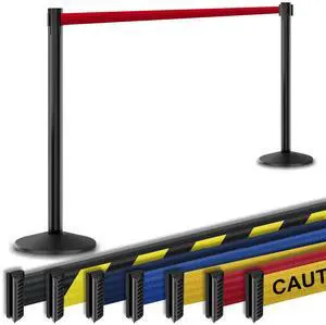 Commercial-Grade Stanchion 2-Pack by RETRACTA-Belt Prime (Model P101SB) 10 Retractable Belt Barrier - Heavy Base Crowd Control Barrier (Black Post w/Red Belt) Commercial-Grade Stanchion 2-Pack by RETRACTA-Belt Prime (Model P101SB) 10 Retractable Belt Barrier - Heavy Base Crowd Control Barrier (Black Post w/Red Belt)