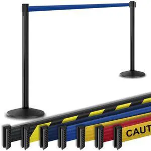 Commercial-Grade Stanchion 2-Pack by RETRACTA-Belt Prime (Model P101SB) 10 Retractable Belt Barrier - Heavy Base Crowd Control Barrier (Black Post w/Blue Belt) Commercial-Grade Stanchion 2-Pack by RETRACTA-Belt Prime (Model P101SB) 10 Retractable Belt Barrier - Heavy Base Crowd Control Barrier (Black Post w/Blue Belt)