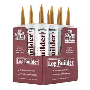 Log Builder Acrylic Latex Chinking Caulk, 30 oz Cartridge, Tan (Pack of 10) Log Builder Acrylic Latex Chinking Caulk, 30 oz Cartridge, Tan (Pack of 10)