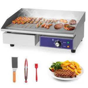 Commercial Electric Griddle 22" - 110V 2000W Countertop Griddle with Cast Iron Griddle Plate & Stainless Steel Frame, Restaurant Teppanyaki Flat Top Grill, Adjustable Temp Control 122-572 Commercial Electric Griddle 22" - 110V 2000W Countertop Griddle with Cast Iron Griddle Plate & Stainless Steel Frame, Restaurant Teppanyaki Flat Top Grill, Adjustable Temp Control 122-572