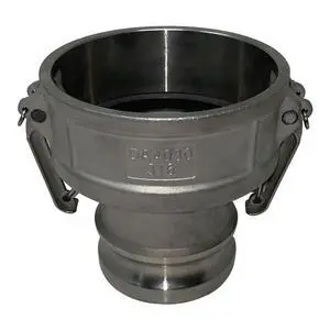 Stainless Steel Type DA Cam and Groove Hose Fitting, Reducer, 4" Female Coupler x 3" Male Adapter (CAM-4030-DA-SS) Stainless Steel Type DA Cam and Groove Hose Fitting, Reducer, 4" Female Coupler x 3" Male Adapter (CAM-4030-DA-SS)