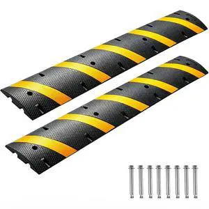 6 Ft Rubber Speed Bump 2 Pack, Heavy Duty Speed Bumps for Road 25,000 Lbs Capacity, Seed Hump Traffic Calming Ramp for Driveway for Low Cars Trucks Asphalt Concrete Gravel 6 Ft Rubber Speed Bump 2 Pack, Heavy Duty Speed Bumps for Road 25,000 Lbs Capacity, Seed Hump Traffic Calming Ramp for Driveway for Low Cars Trucks Asphalt Concrete Gravel
