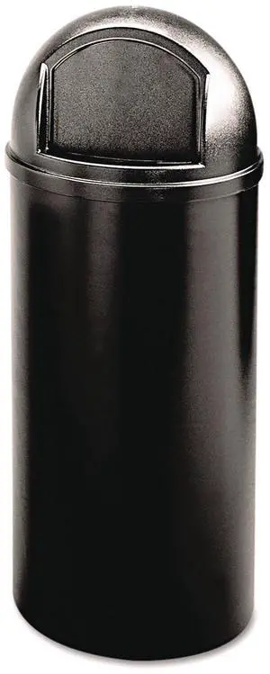 Marshal Classic Container, Round Trash Can, 15 Gallons, Black, Outdoor for Parks/College Campuses/Outdoor Shopping Malls Marshal Classic Container, Round Trash Can, 15 Gallons, Black, Outdoor for Parks/College Campuses/Outdoor Shopping Malls