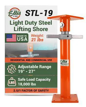 Manufacturing Light-Duty Steel Construction Jack Post - Adjustable Screw Jack Lift for Floor Leveling, Beams & Concrete - 18,000 lb Capacity, 19"-27" Range, House Jack for Support & Leveling Manufacturing Light-Duty Steel Construction Jack Post - Adjustable Screw Jack Lift for Floor Leveling, Beams & Concrete - 18,000 lb Capacity, 19"-27" Range, House Jack for Support & Leveling