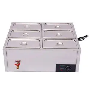 Countertop Food Warmer 850W 6-Pan Electric Steam Table 15cm/5.9inch Deep, 7L Large Capacity Stainless Steel Buffet Steam Warmer for Catering and Restaurants 110V(7L / 6-Pan) Countertop Food Warmer 850W 6-Pan Electric Steam Table 15cm/5.9inch Deep, 7L Large Capacity Stainless Steel Buffet Steam Warmer for Catering and Restaurants 110V(7L / 6-Pan)