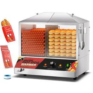 Hot Dog Steamer Machine, 36L/38QT Electric Hot Dog Steamer with Bun Warmer, Stainless Steel Hot Dog Cabinet with Tempered Glass for 110-125 Sausages & 40-45 Buns,1200W Hot Dog Steamer Machine, 36L/38QT Electric Hot Dog Steamer with Bun Warmer, Stainless Steel Hot Dog Cabinet with Tempered Glass for 110-125 Sausages & 40-45 Buns,1200W