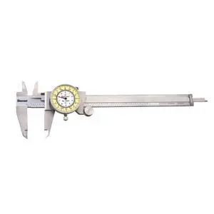 120 Series Fractional Dial Calipers for Accurate Measurement with Fitted Plastic Case - White Face, 0-6" Range, -0.002" Accuracy,.010" Graduation - 1202F-6 120 Series Fractional Dial Calipers for Accurate Measurement with Fitted Plastic Case - White Face, 0-6" Range, -0.002" Accuracy,.010" Graduation - 1202F-6