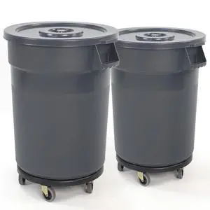 32 Gallon Outdoor Trash Can with Lid and Wheels, 2 Pack | Outdoor Trash Can with Lid,Heavy Duty Construction, Perfect for Backyard, Perfect for Deck, Perfect for Garage 32 Gallon Outdoor Trash Can with Lid and Wheels, 2 Pack | Outdoor Trash Can with Lid,Heavy Duty Construction, Perfect for Backyard, Perfect for Deck, Perfect for Garage