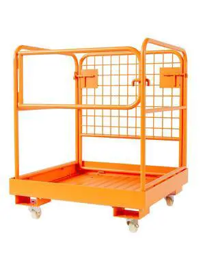 Forklift Safety Cage 36 in X 36 in, Max.1200 LBS Forklift Man Basket Work Platform with 4 Wheels, Heavy Duty Steel for Lifting Loader Forklift Safety Cage 36 in X 36 in, Max.1200 LBS Forklift Man Basket Work Platform with 4 Wheels, Heavy Duty Steel for Lifting Loader