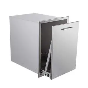 Pull-Out Trash Drawer Stainless Steel Outdoor Kitchen Trash Drawer Storage for Two 10 Gallon Commercial Wastebaskets (W/handle-20x27x24) Pull-Out Trash Drawer Stainless Steel Outdoor Kitchen Trash Drawer Storage for Two 10 Gallon Commercial Wastebaskets (W/handle-20x27x24)
