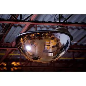 Full Dome Impact-Resistant Acrylic Mirror, Indoor, 26" Diameter, 360-Degree Viewing Angle, Lightweight Ceiling Mount Safety & Security Mirror Full Dome Impact-Resistant Acrylic Mirror, Indoor, 26" Diameter, 360-Degree Viewing Angle, Lightweight Ceiling Mount Safety & Security Mirror