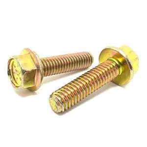 (250 Pieces) 5/16-18x1 Grade 8 Hex Flange Bolts Screws UNC Coarse Full Threads Zinc Yellow (250 Pieces) 5/16-18x1 Grade 8 Hex Flange Bolts Screws UNC Coarse Full Threads Zinc Yellow