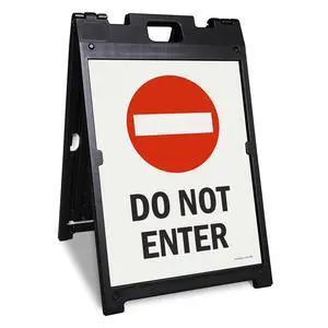 24" x 18" Do Not Enter Sidewalk Sign Kit, Two-Sided A-Frame, Plastic, USA Made, Red, Black and White (1 A-Frame + 2 Sign Panels) 24" x 18" Do Not Enter Sidewalk Sign Kit, Two-Sided A-Frame, Plastic, USA Made, Red, Black and White (1 A-Frame + 2 Sign Panels)
