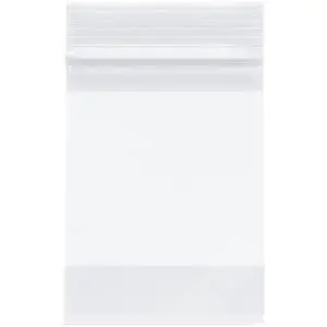 3" x 4" (Case of 10,000), 2 Mil with White-Block Zipper Reclosable Plastic Bags 3" x 4" (Case of 10,000), 2 Mil with White-Block Zipper Reclosable Plastic Bags