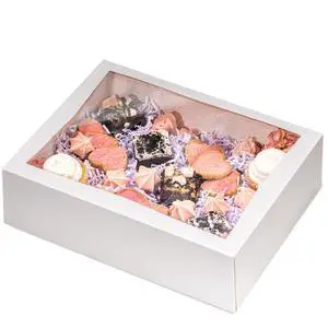 100 Pack 14 x 10 x 4 Inches White Bakery Boxes with Window, Auto-Popup Cardboard Gift Packaging and Baking Containers, Cupcake, Cookie and Loaf Bread Boxes 100 Pack 14 x 10 x 4 Inches White Bakery Boxes with Window, Auto-Popup Cardboard Gift Packaging and Baking Containers, Cupcake, Cookie and Loaf Bread Boxes